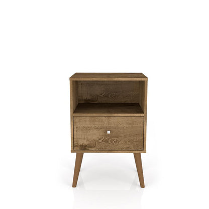 Manhattan Comfort - Liberty Nightstand with 1 Drawers in Rustic Brown - 203AMC9 veiw 1