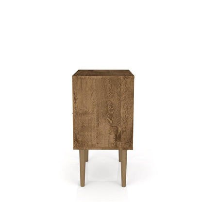 Manhattan Comfort - Liberty Nightstand with 1 Drawers in Rustic Brown and White - 203AMC96 veiw 4