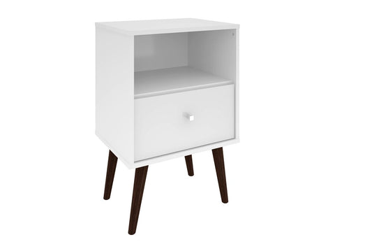Manhattan Comfort - Liberty Nightstand with 1 Drawers in White - 203AMC6 veiw 1