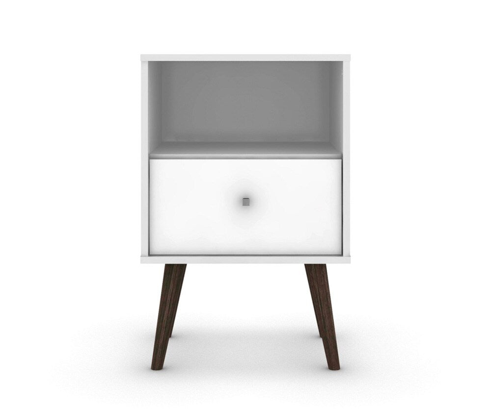 Manhattan Comfort - Liberty Nightstand with 1 Drawers in White - 203AMC6 veiw 2