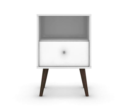 Manhattan Comfort - Liberty Nightstand with 1 Drawers in White - 203AMC6 veiw 2