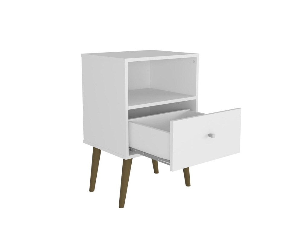 Manhattan Comfort - Liberty Nightstand with 1 Drawers in White - 203AMC6 veiw 3