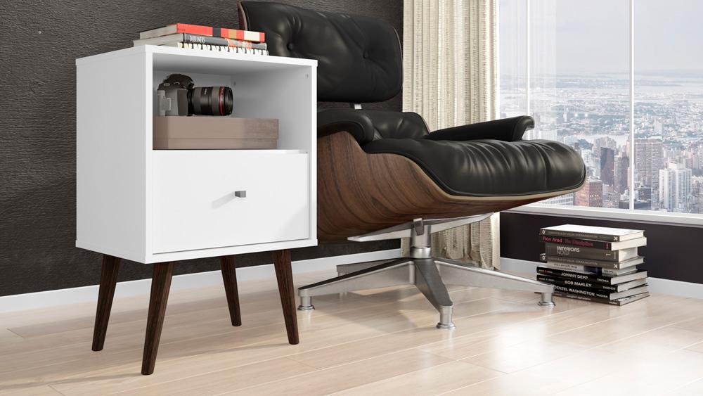 Manhattan Comfort - Liberty Nightstand with 1 Drawers in White - 203AMC6 veiw 7