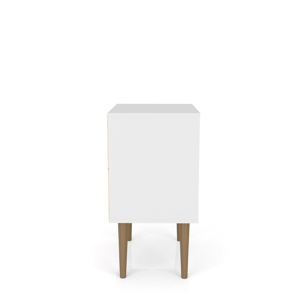 Manhattan Comfort - Liberty Nightstand with 1 Drawers in White and 3D Brown Prints - 203AMC67 veiw 4