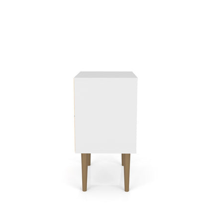 Manhattan Comfort - Liberty Nightstand with 1 Drawers in White and 3D Brown Prints - 203AMC67 veiw 4