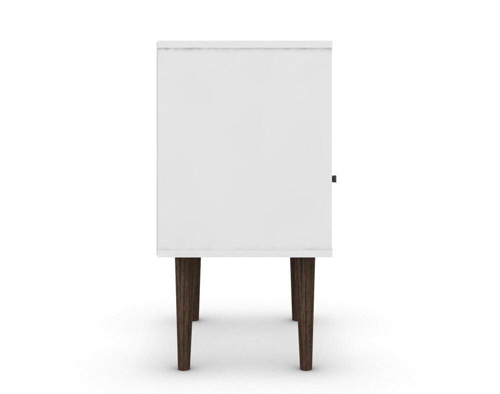 Manhattan Comfort - Liberty Nightstand with 1 Drawers in White and Rustic Brown - 203AMC69 veiw 5