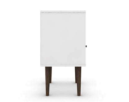 Manhattan Comfort - Liberty Nightstand with 1 Drawers in White and Rustic Brown - 203AMC69 veiw 5