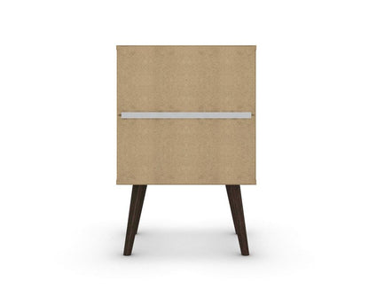 Manhattan Comfort - Liberty Nightstand with 1 Drawers in White and Rustic Brown - 203AMC69 veiw 6