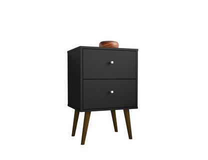 Manhattan Comfort - Liberty Nightstand with 2 Drawers in Black - 204AMC8 veiw 2