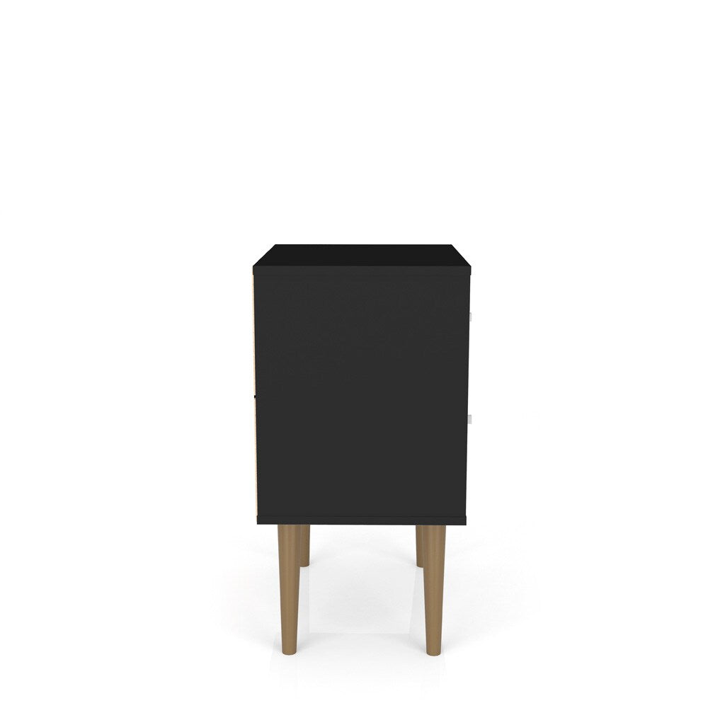Manhattan Comfort - Liberty Nightstand with 2 Drawers in Black - 204AMC8 veiw 5