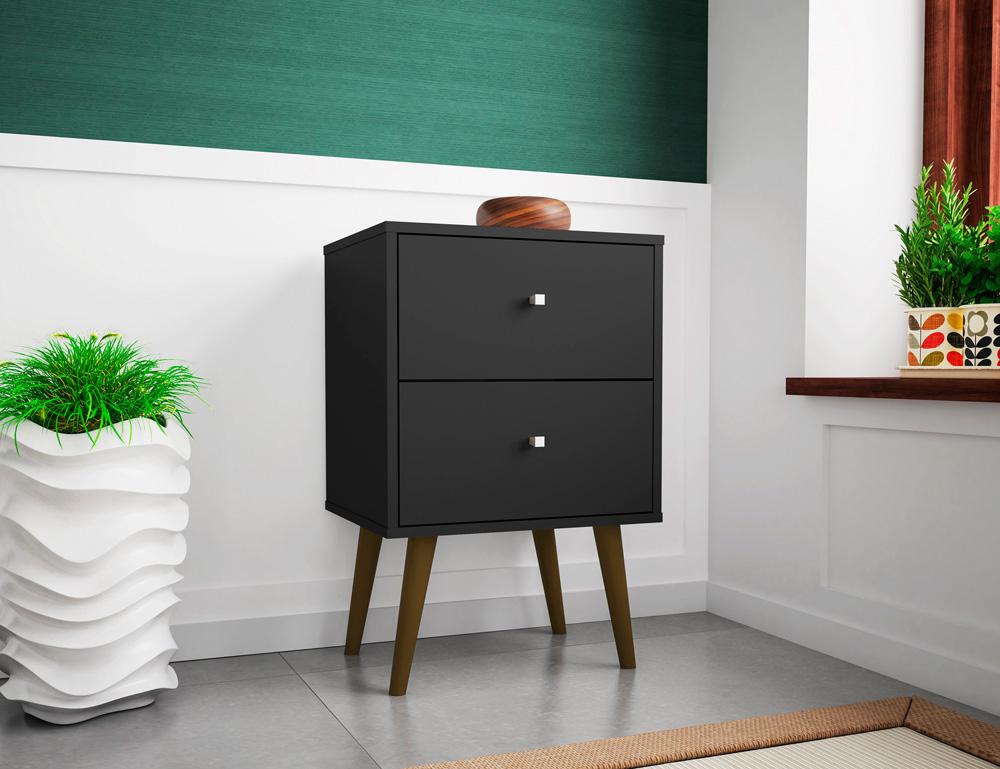 Manhattan Comfort - Liberty Nightstand with 2 Drawers in Black - 204AMC8 veiw 7