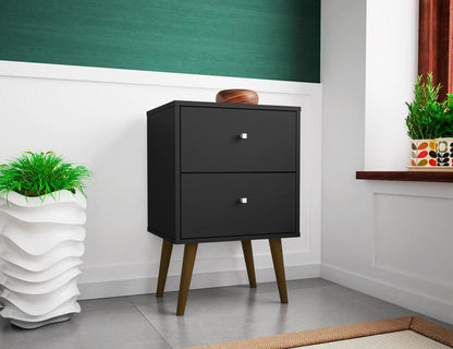 Manhattan Comfort - Liberty Nightstand with 2 Drawers in Black - 204AMC8 veiw 7
