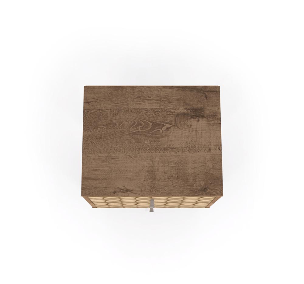 Manhattan Comfort - Liberty Nightstand with 2 Drawers in Rustic Brown and 3D Brown Prints - 204AMC97 veiw 4