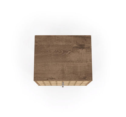 Manhattan Comfort - Liberty Nightstand with 2 Drawers in Rustic Brown and 3D Brown Prints - 204AMC97 veiw 4