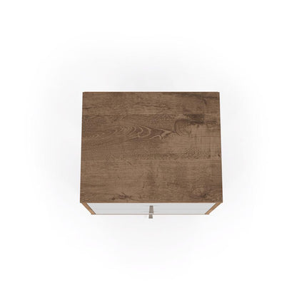 Manhattan Comfort - Liberty Nightstand with 2 Drawers in Rustic Brown and White - 204AMC96 veiw 4