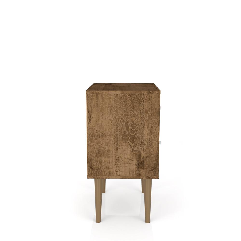 Manhattan Comfort - Liberty Nightstand with 2 Drawers in Rustic Brown and White - 204AMC96 veiw 5