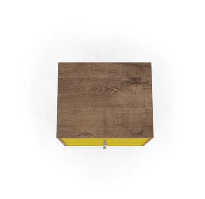 Manhattan Comfort - Liberty Nightstand with 2 Drawers in Rustic Brown and Yellow - 204AMC94 veiw 4