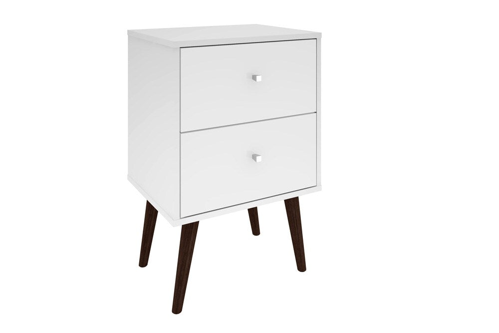 Manhattan Comfort - Liberty Nightstand with 2 Drawers in White - 204AMC6 veiw 1