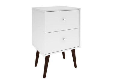 Manhattan Comfort - Liberty Nightstand with 2 Drawers in White - 204AMC6 veiw 1