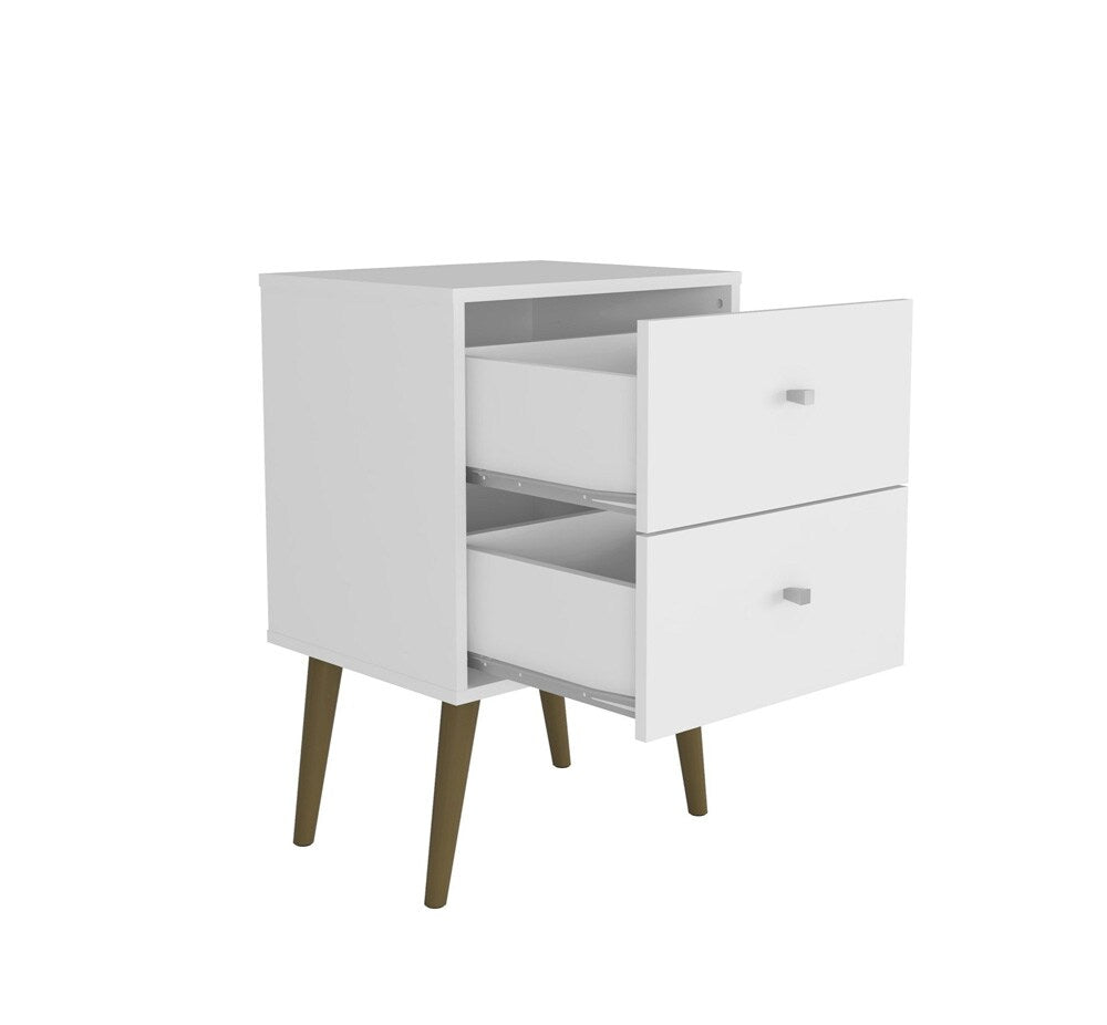 Manhattan Comfort - Liberty Nightstand with 2 Drawers in White - 204AMC6 veiw 2