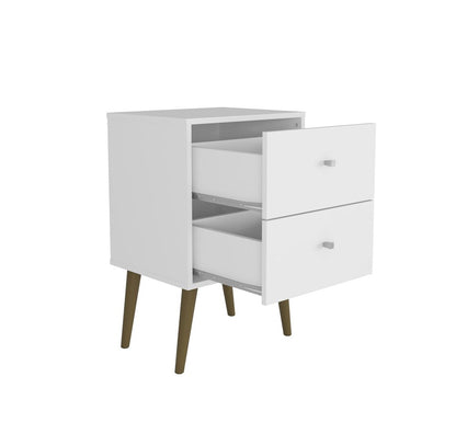Manhattan Comfort - Liberty Nightstand with 2 Drawers in White - 204AMC6 veiw 2