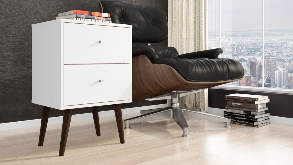 Manhattan Comfort - Liberty Nightstand with 2 Drawers in White - 204AMC6 veiw 5