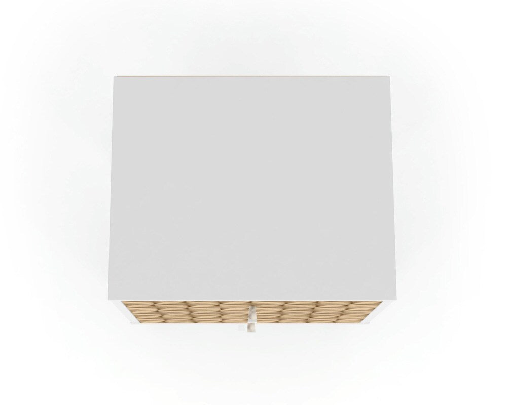 Manhattan Comfort - Liberty Nightstand with 2 Drawers in White and 3D Brown Prints - 204AMC67 veiw 4