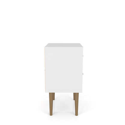 Manhattan Comfort - Liberty Nightstand with 2 Drawers in White and 3D Brown Prints - 204AMC67 veiw 5