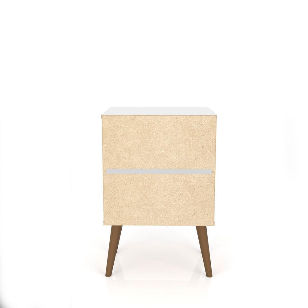 Manhattan Comfort - Liberty Nightstand with 2 Drawers in White and 3D Brown Prints - 204AMC67 veiw 6