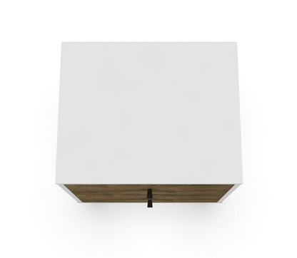 Manhattan Comfort - Liberty Nightstand with 2 Drawers in White and Rustic Brown - 204AMC69 veiw 4