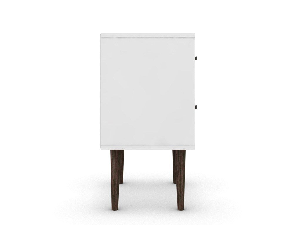 Manhattan Comfort - Liberty Nightstand with 2 Drawers in White and Rustic Brown - 204AMC69 veiw 5