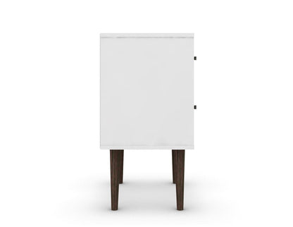 Manhattan Comfort - Liberty Nightstand with 2 Drawers in White and Rustic Brown - 204AMC69 veiw 5