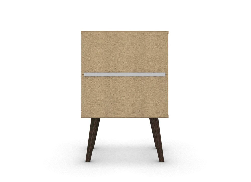 Manhattan Comfort - Liberty Nightstand with 2 Drawers in White and Rustic Brown - 204AMC69 veiw 6