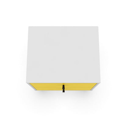 Manhattan Comfort - Liberty Nightstand with 2 Drawers in White and Yellow - 204AMC63 veiw 4