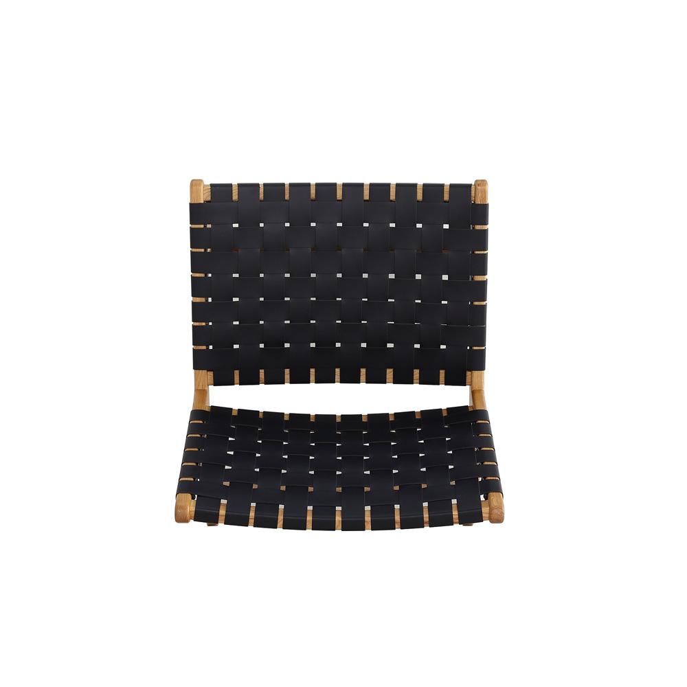 Manhattan Comfort - Maintenon Pu Leather Accent Chair with American Ash Wood Legs in Black - ACCA03-BK veiw 6
