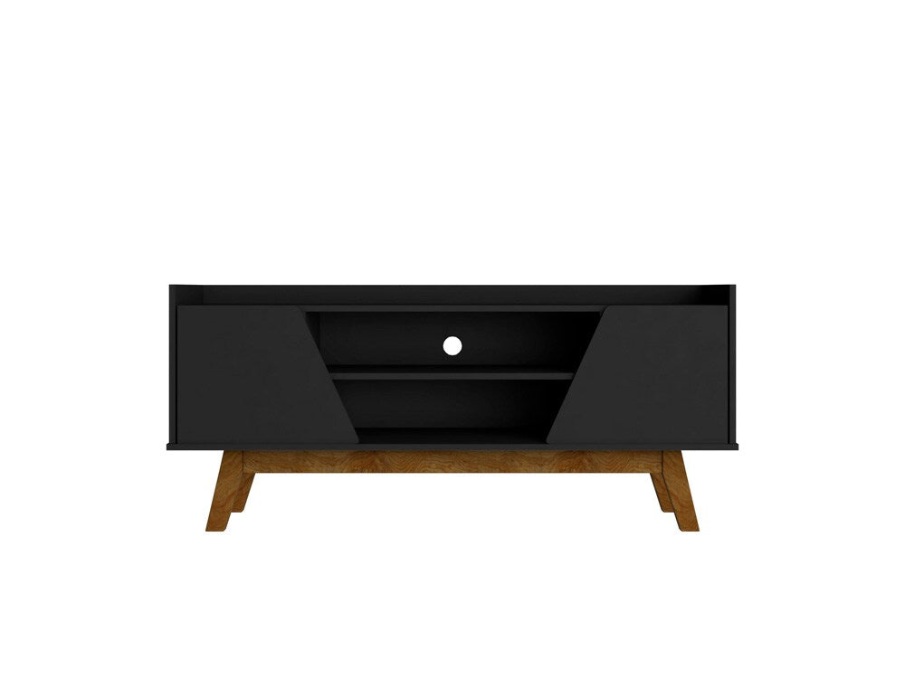 Manhattan Comfort - Marcus TV Stand with 4 Fixed Shelves in Matte Black - 259BMC8 veiw 1