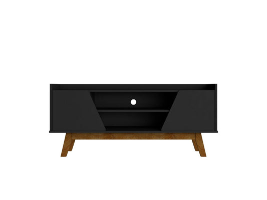 Manhattan Comfort - Marcus TV Stand with 4 Fixed Shelves in Matte Black - 259BMC8 veiw 1