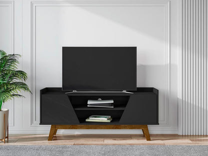 Manhattan Comfort - Marcus TV Stand with 4 Fixed Shelves in Matte Black - 259BMC8 veiw 4