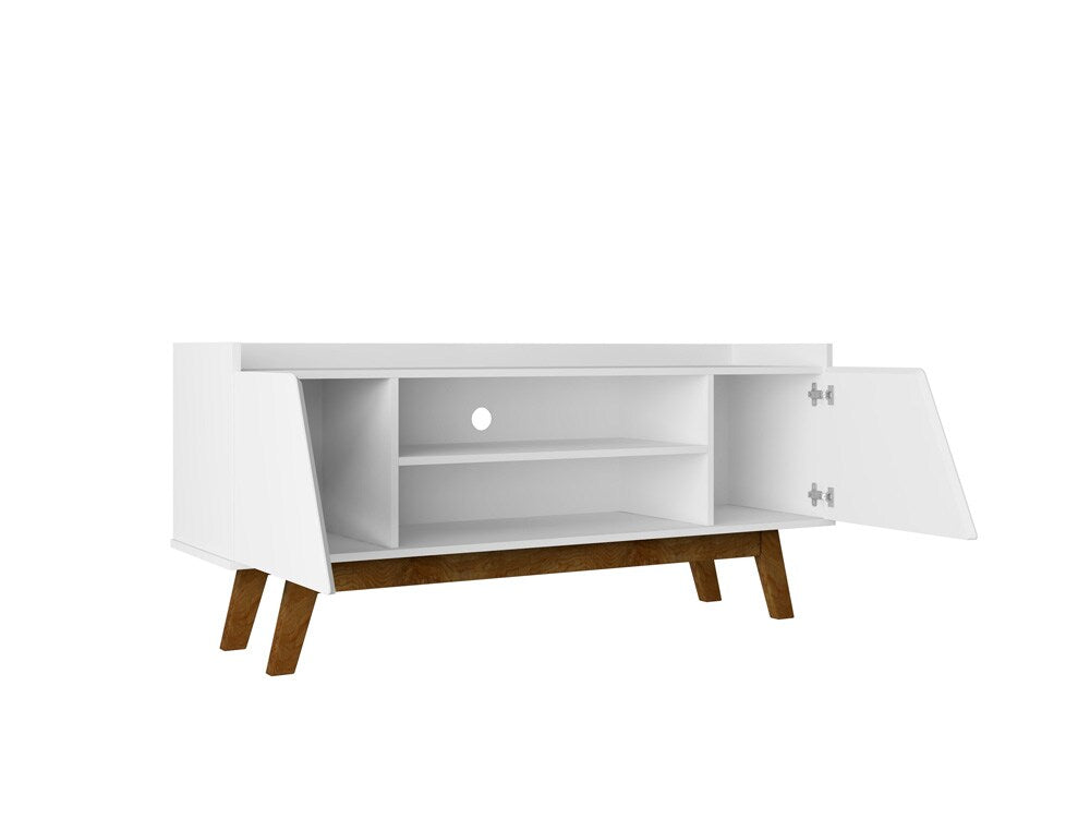 Manhattan Comfort - Marcus TV Stand with 4 Fixed Shelves in White - 259BMC6 veiw 3