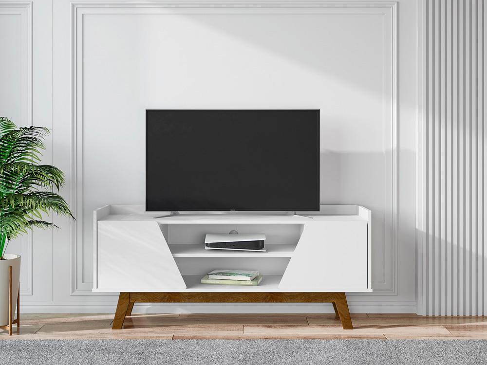Manhattan Comfort - Marcus TV Stand with 4 Fixed Shelves in White - 259BMC6 veiw 4