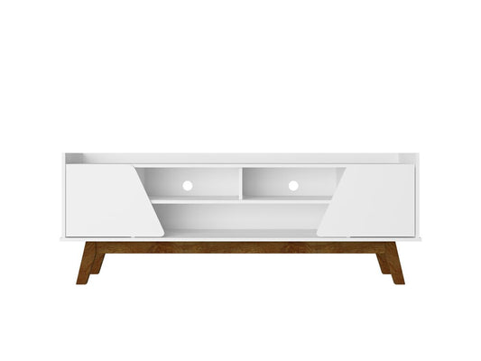 Manhattan Comfort - Marcus TV Stand with 5 Fixed Shelves in White - 260BMC6 veiw 1