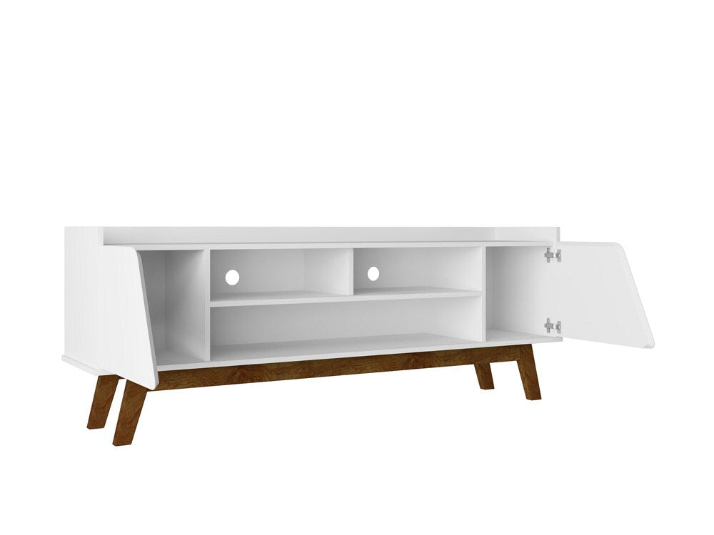 Manhattan Comfort - Marcus TV Stand with 5 Fixed Shelves in White - 260BMC6 veiw 3