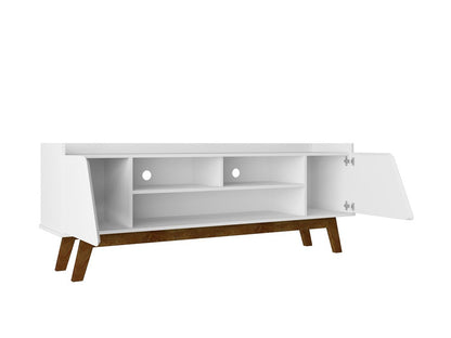Manhattan Comfort - Marcus TV Stand with 5 Fixed Shelves in White - 260BMC6 veiw 3