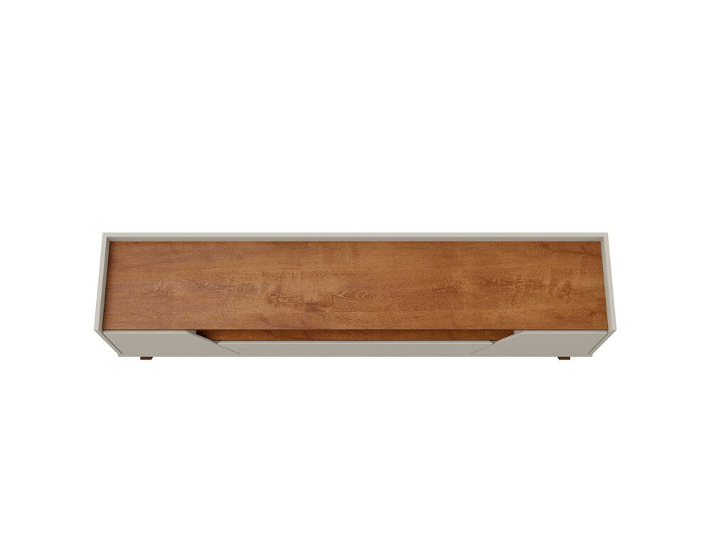 Manhattan Comfort - Marcus TV Stand with 2 Drawers in Greige and Nature - 261BMC10 veiw 2