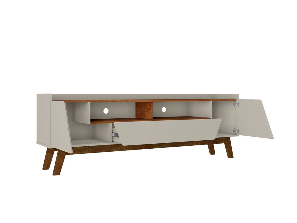 Manhattan Comfort - Marcus TV Stand with 2 Drawers in Greige and Nature - 261BMC10 veiw 3