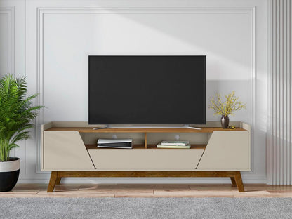 Manhattan Comfort - Marcus TV Stand with 2 Drawers in Greige and Nature - 261BMC10 veiw 4