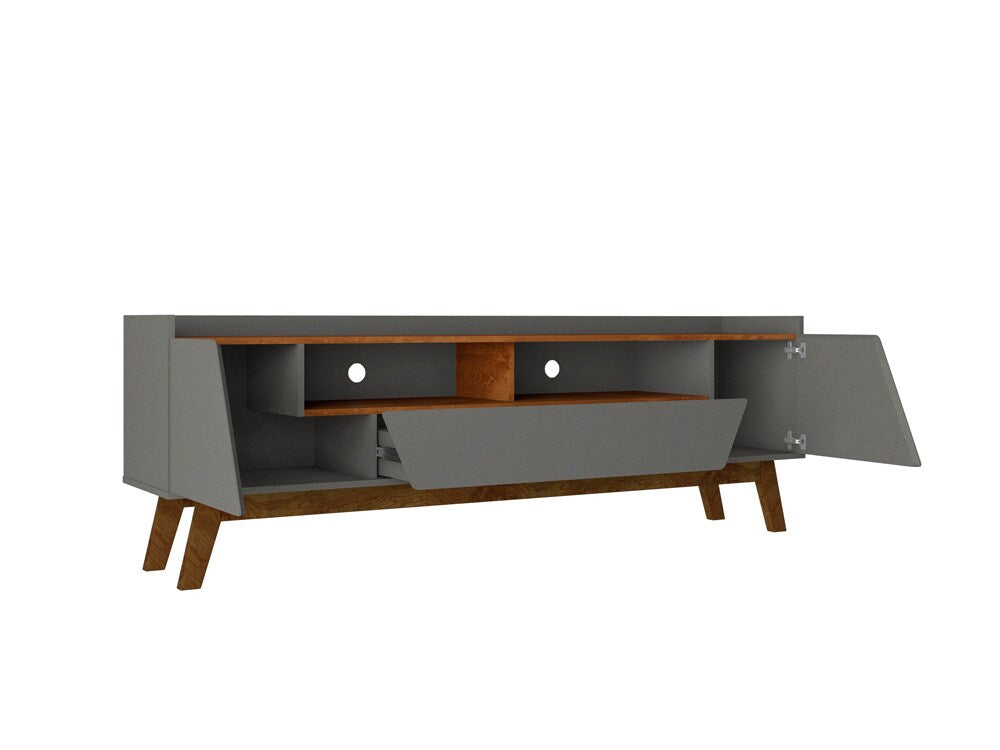 Manhattan Comfort - Marcus TV Stand with 2 Drawers in Grey and Nature - 261BMC50 veiw 3