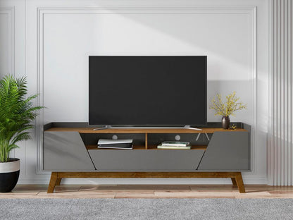 Manhattan Comfort - Marcus TV Stand with 2 Drawers in Grey and Nature - 261BMC50 veiw 4