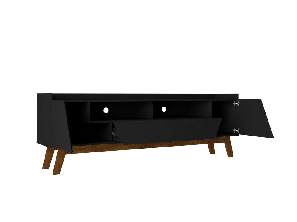 Manhattan Comfort - Marcus TV Stand with 2 Drawers in Matte Black - 261BMC8 veiw 3