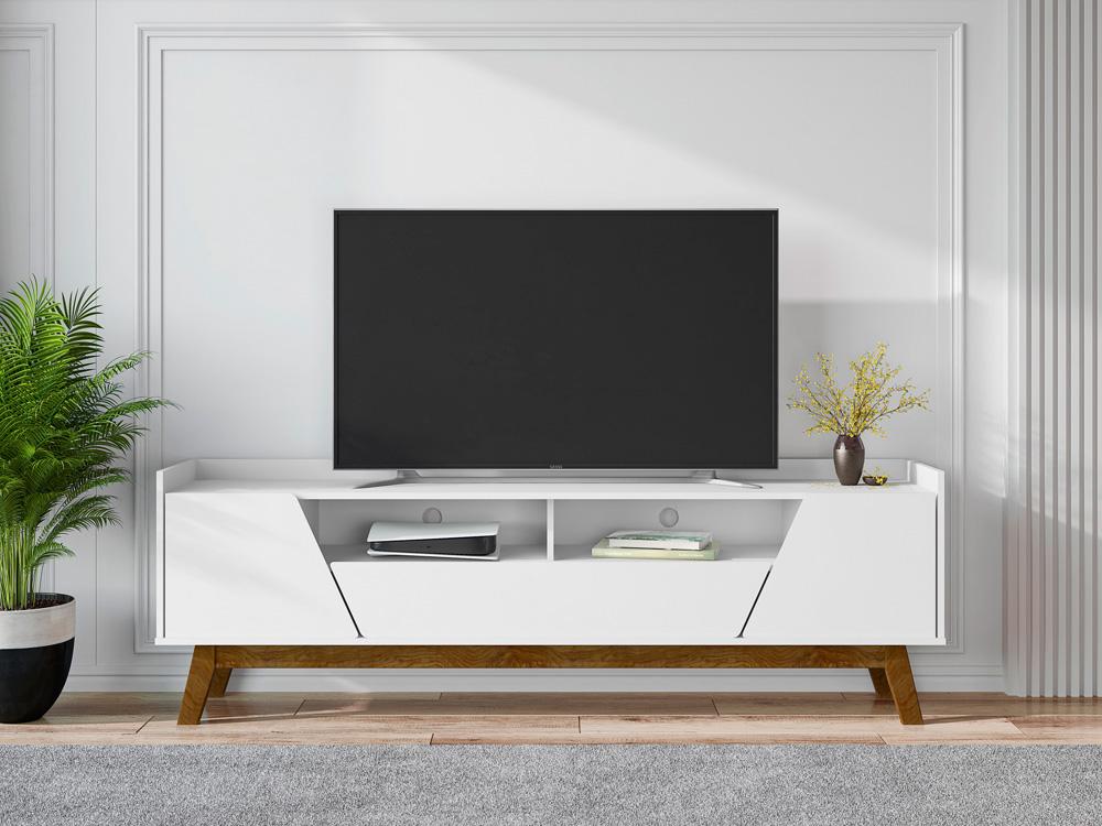 Manhattan Comfort - Marcus TV Stand with 2 Drawers in White - 261BMC6 veiw 4
